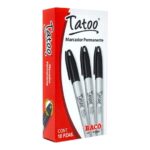 Marcadores permanentes Baco Tatoo negros, punta fina