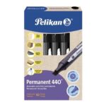 Marcadores permanentes Pelikan 440 negros, punta biselada