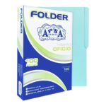 Folder APSA cartulina azul pastel, oficio, 1/2 ceja