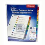 Separadores Cardinal E61018, carta, 10 divisiones de colores