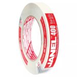 Cinta adhesiva doble capa Janel 400, 18 mm x 50 m, blanca