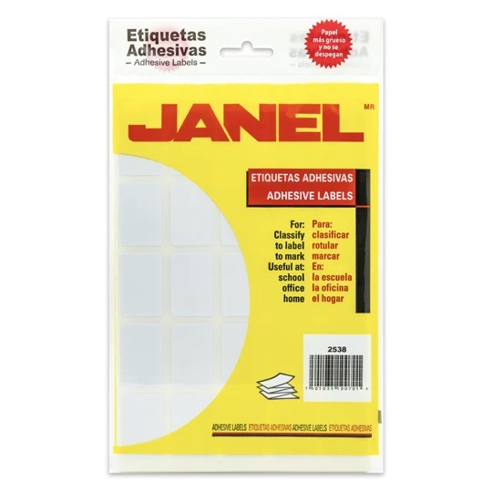 REG-PO-0257 Etiquetas Janel No. 7, 25 x 38 mm, blancas - Image 1