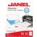 Etiquetas Janel J-5262 blancas, 3.4 x 10.2 cm