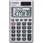 Calculadora de bolsillo Casio HS-8VA-S-MH, pantalla LCD de 8 dígitos
