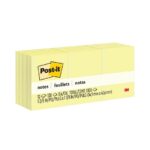 Notas adhesivas 3M Post-it 653 amarillas, 3.8 x 5.1 cm, 1200 hojas