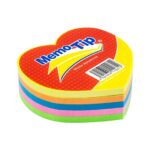 Notas adhesivas troqueladas Janel Memotip, forma corazón, neón, 250 hojas