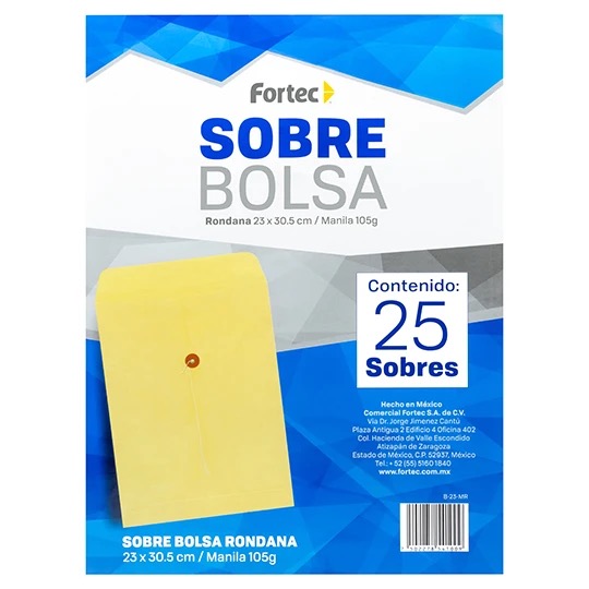 REG-PO-0468 Sobre bolsa Fortec B-23-MR, carta, kraft amarillo - Image 1
