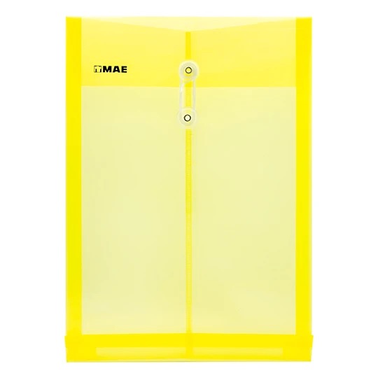 REG-PO-0537 Sobre bolsa MAE SHFV-AM, oficio, vertical, polipropileno amarillo con rondana - Image 1