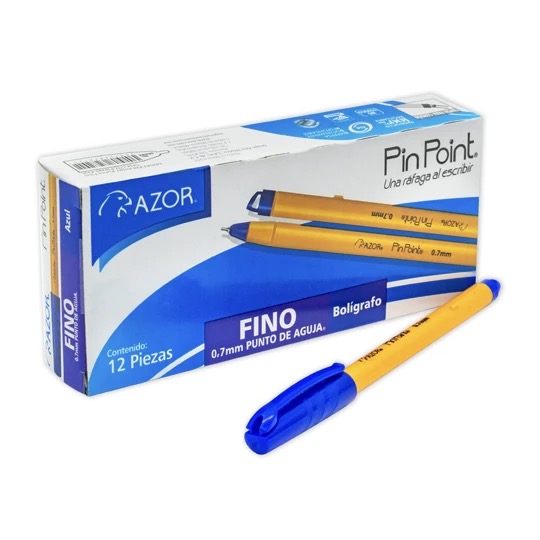 REG-PO-0560 Bolígrafo Azor Pin Point 6820, punto fino 0.7 mm, azul - Image 1