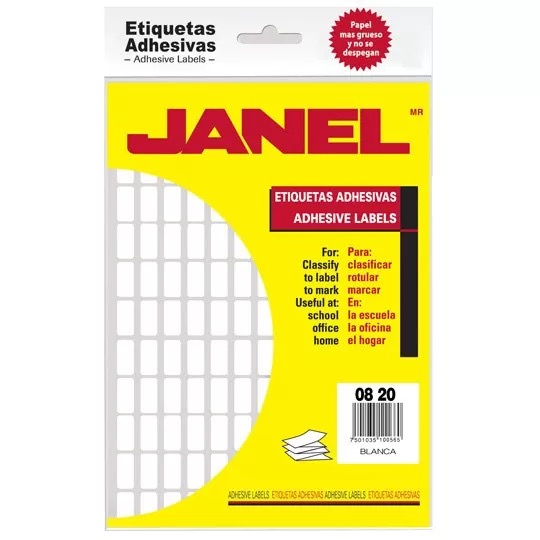 REG-PO-0662 Etiquetas Janel No. 4 1000820100, blancas, 8 x 20 mm - Image 1