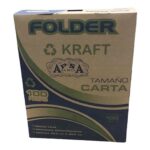 Fólder Kraft APSA L16-P, carta, cartón kraft, media ceja, café natural
