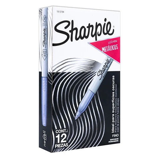 REG-PO-0718 Marcadores permanentes Sharpie Metallic 1812784, plata, punta fina - Image 1
