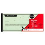 Talonario de pagarés Rayter 05PAG13B2K, formato clásico con matriz
