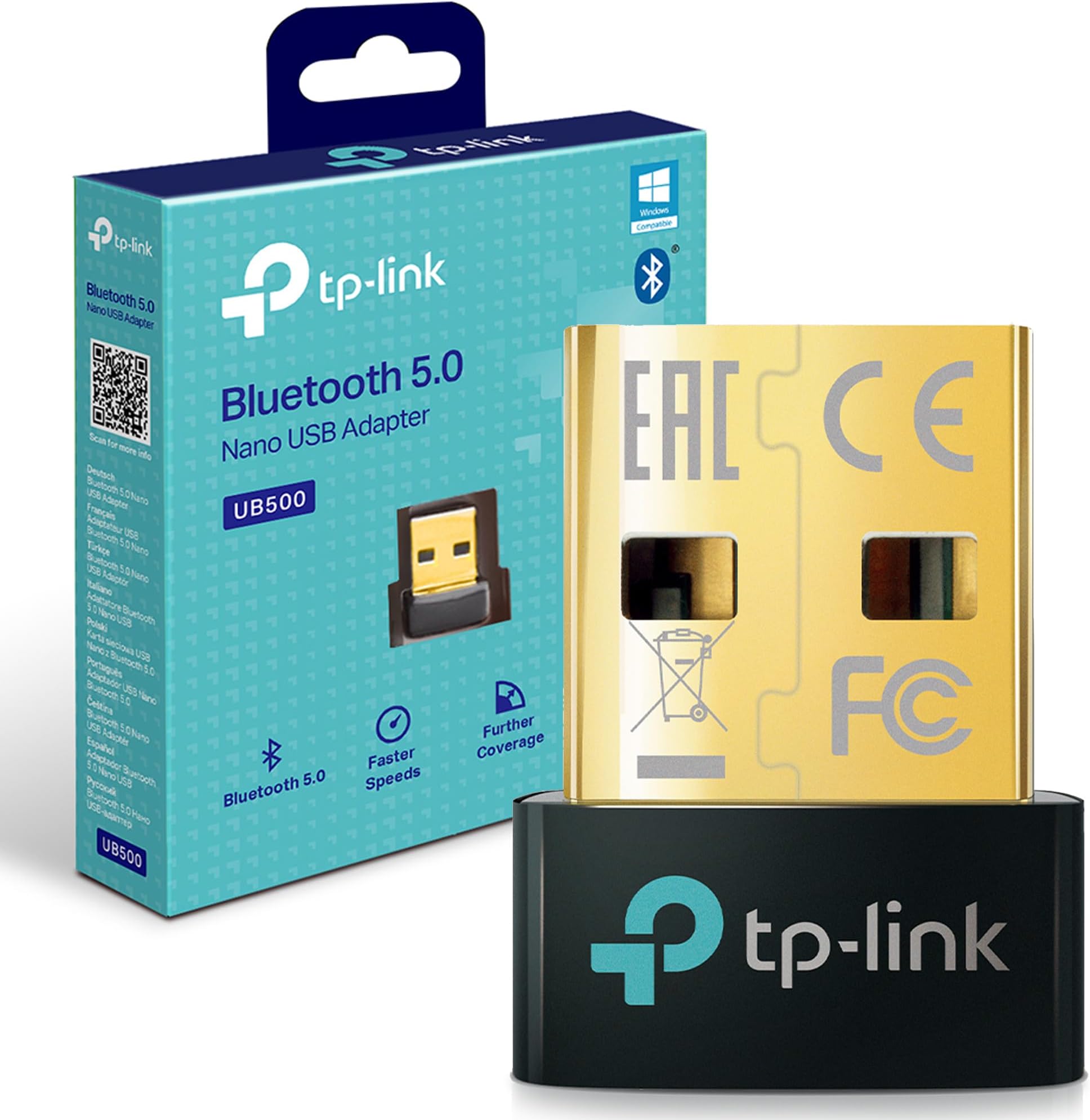 71cGitZ4uBL._AC_.jpg Adaptador Bluetooth USB Nano TP-Link UB500, Bluetooth 5.0, negro - Image 1