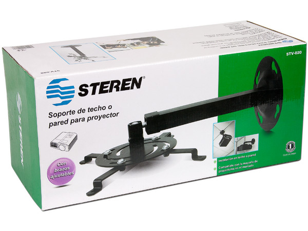 Accesorios-Accesorios-para-Proyector-STEREN-STV-020-88705-50294576e8200.jpg Soporte para Proyector Steren STV-020, montaje de techo o pared, color negro - Image 1