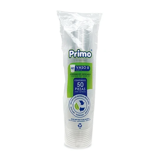 REG-CC-0053 Vaso desechable PET Primo No. 8 caja con 1000 piezas - Image 1