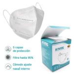 Cubrebocas KN95 Genérico Multicapa, Color Blanco, Caja con 50 Piezas