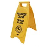 Letrero de Plástico Sablon 7700 'Precaución Piso Mojado', Color Amarillo