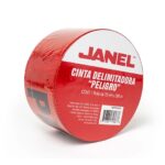 Cinta de Señalización Janel Impresa 'Peligro', 75 mm x 300 m, Color Rojo, 1 Pieza