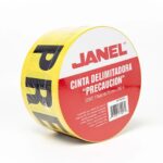 Cinta de Señalización Delimitadora Janel 'Precaución', 75 mm x 300 m, Color Amarillo, 1 Pieza