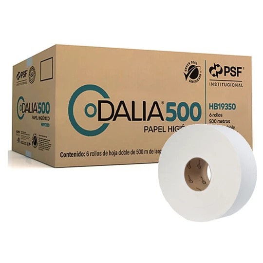 REG-LH-0022 Papel Higiénico Institucional Dalia HB19350, Hoja Doble, 500 m, Caja con 6 Bobinas - Image 1