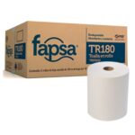 Toalla de Papel en Rollo Fapsa 3610, Hoja Sencilla, 180 m, Paquete con 6 Rollos