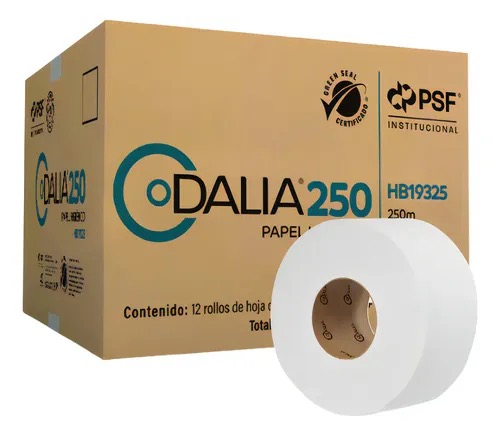 REG-LH-0090 Papel Higiénico Institucional Dalia HB19325, Hoja Doble, 250 m, Paquete con 12 Rollos - Image 1