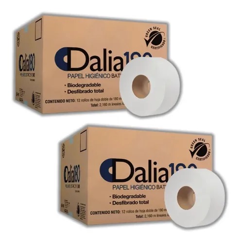 REG-LH-0093 Papel Higiénico Institucional Dalia JR HB19318, Hoja Doble, 180 m, Paquete con 12 Rollos - Image 1