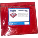 Franela Roja Mops 50 cm x 1 m, Paquete con 6 Piezas