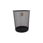 Cesto de Basura MAE BB-20 Redondo de Malla Metálica, Negro