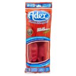 Guantes de Hule Látex Adex 6-686B, Talla 8 Mediana, Rojo, 1 Par