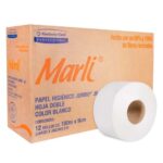 Papel Higiénico Junior Marli 90531, Hoja Doble, 180 m x 9 cm, Caja con 12 Rollos