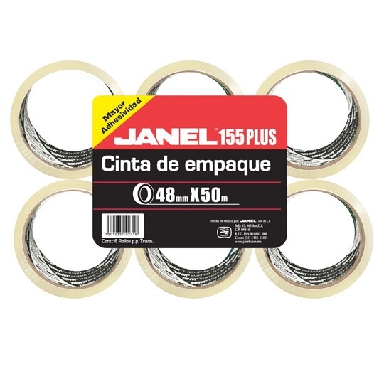 REG-PO-0072 Cinta de empaque Janel 155 transparente, 48 mm x 50 m - Image 1