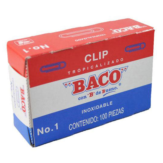 REG-PO-0143 Clip tropicalizado No. 1 Baco, caja con 100 - Image 1