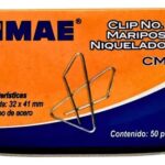 Clip mariposa No. 2 MAE, caja con 50