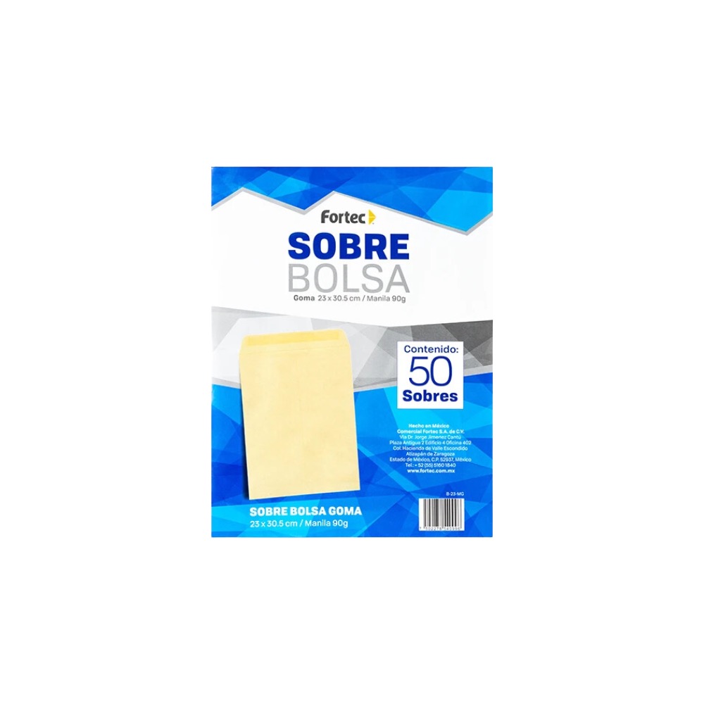 REG-PO-0196 Sobre bolsa papel Fortec crema, tamaño carta - Image 1