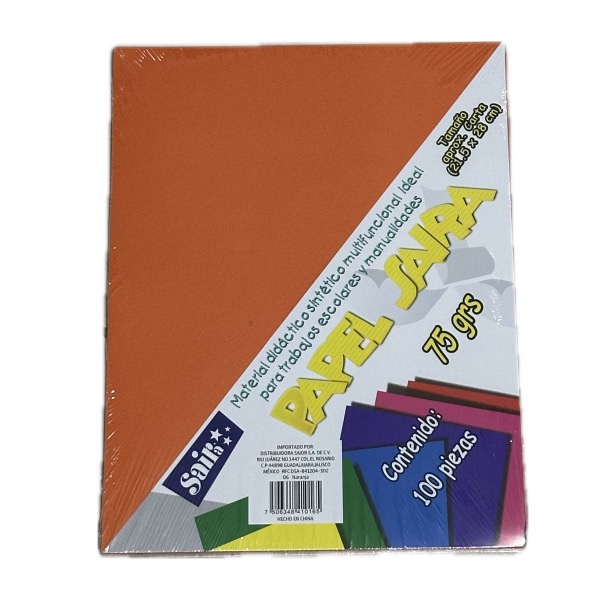 REG-PO-0271 Papel Bond Sajor/Saira naranja, carta, 75 g/m² - Image 1
