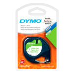Cinta Dymo LetraTag 10697 de papel, negro sobre blanco, 12 mm x 4 m