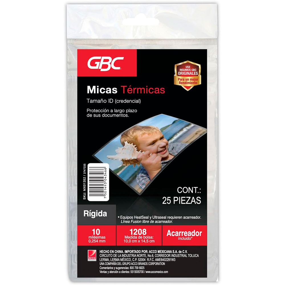 REG-PO-0336 Mica térmica GBC 1208, 10 x 14.5 cm - Image 1