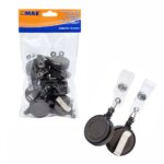Broche retráctil para gafete MAE YO-10NT tipo yoyo, negro