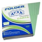 Fólder APSA L12FC, carta, 1/2 ceja, verde pastel