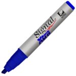 Marcadores Azor Signal base solvente azul, punta cincel
