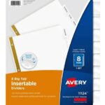 Separadores Avery 11124, carta, 8 divisiones con pestañas insertables
