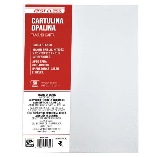 REG-PO-0570 Cartulina opalina Dietrix 3392, carta, 225 g/m², blanca - Image 1