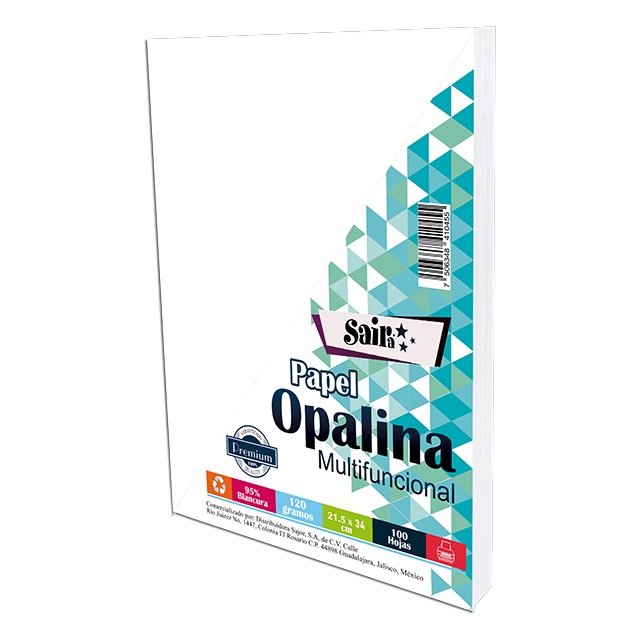 REG-PO-0575 Papel opalina Sajor/Saira 130653, oficio, 120 g/m², blanco - Image 1