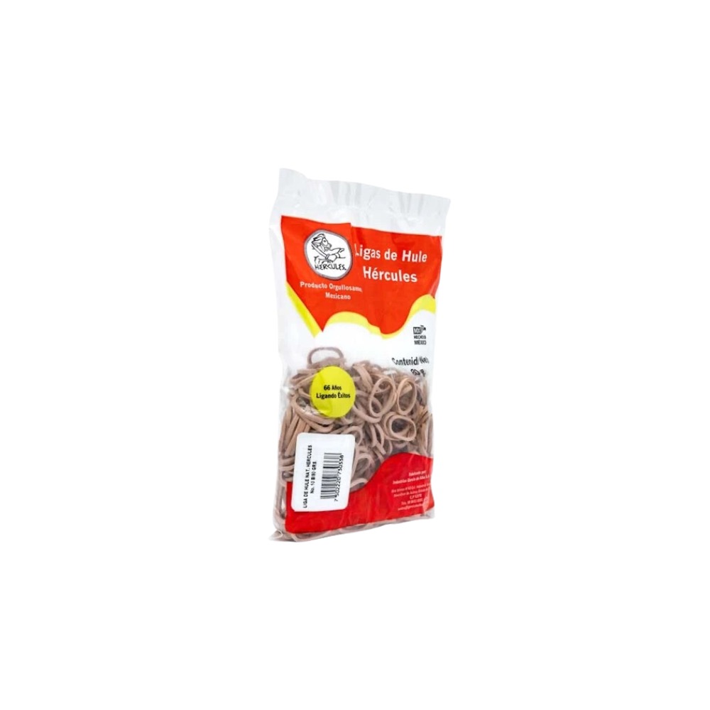 REG-PO-0676 Ligas de hule Hércules No. 10, beige, bolsa 80 g - Image 1