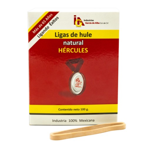 REG-PO-0679 Ligas de hule Hércules No. 33, beige, bolsa 100 g - Image 1