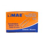 Clip cuadrado MAE No. 1, caja con 100