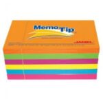 Notas adhesivas Janel Memotip 6560305797, 7.6 x 12.7 cm, neón, 100 hojas