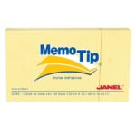 Notas adhesivas Janel Memotip 6560305704, 7.6 x 12.7 cm, amarillo, 100 hojas